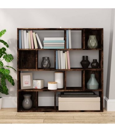 vidaXL Book Cabinet/Room Divider Smoked Oak 105x24x102 cm