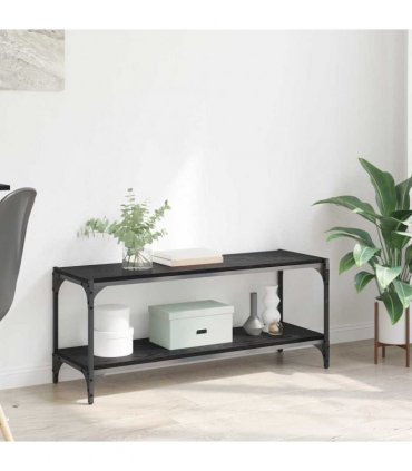 vidaXL TV Cabinet Black Oak 100 x 33 x 41 cm Engineered Wood and Iron