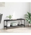 vidaXL TV Cabinet Black Oak 100 x 33 x 41 cm Engineered Wood and Iron