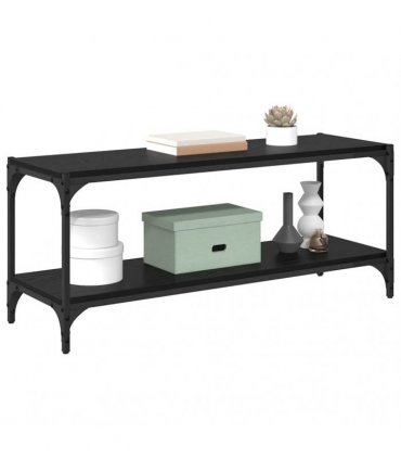 vidaXL TV Cabinet Black Oak 100 x 33 x 41 cm Engineered Wood and Iron