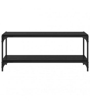 vidaXL TV Cabinet Black Oak 100 x 33 x 41 cm Engineered Wood and Iron