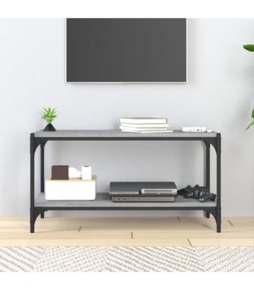 vidaXL TV Cabinet Grey Sonoma 80x33x41 cm Engineered Wood and Steel