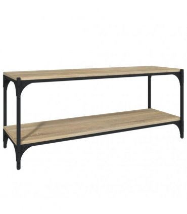 vidaXL TV Cabinet Sonoma Oak 100x33x41 cm Engineered Wood and Steel