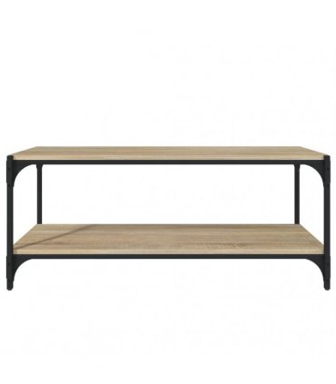 vidaXL TV Cabinet Sonoma Oak 100x33x41 cm Engineered Wood and Steel