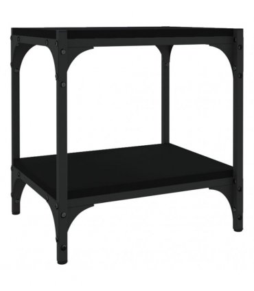 vidaXL TV Cabinet Black 40x33x41 cm Engineered Wood and Steel