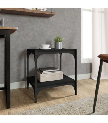 vidaXL TV Cabinet Black 40x33x41 cm Engineered Wood and Steel