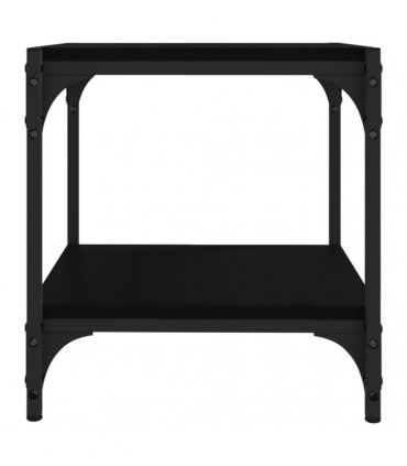 vidaXL TV Cabinet Black 40x33x41 cm Engineered Wood and Steel