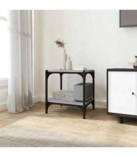vidaXL TV Cabinet Grey Sonoma 40x33x41 cm Engineered Wood and Steel