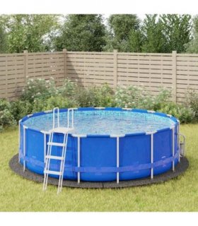 vidaXL Pool Ground Cloth Light Grey Ø458 cm Polyester Geotextile — Size: Ø 458 cm