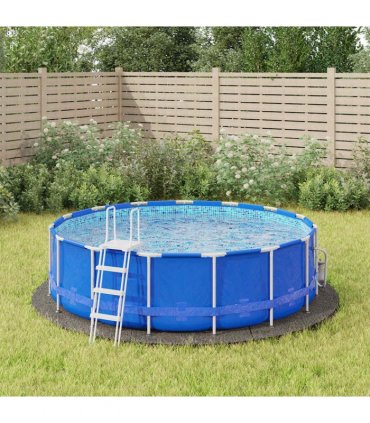 vidaXL Pool Ground Cloth Light Grey Ø366 cm Polyester Geotextile — Size: Ø 366 cm