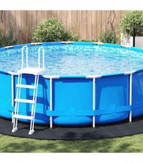 vidaXL Pool Ground Sheet Folding Black Ø 458 cm Non-woven Fabric