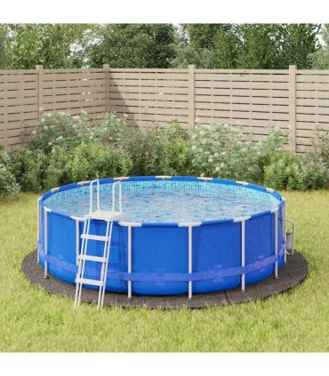 vidaXL Pool Ground Cloth Light Grey Ø396 cm Polyester Geotextile — Size: Ø 396 cm