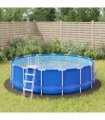 vidaXL Pool Ground Cloth Light Grey Ø428 cm Polyester Geotextile — Size: Ø 428 cm