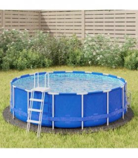 vidaXL Pool Ground Cloth Light Grey Ø306 cm Polyester Geotextile — Size: Ø 306 cm