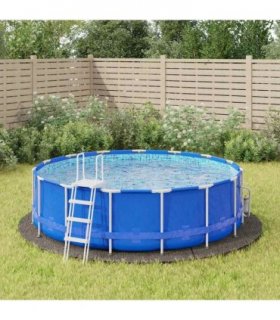 vidaXL Pool Ground Sheet Ø 396 cm Non-woven Fabric light grey