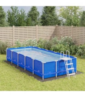 vidaXL Pool Ground Cloth Light Grey 640x321 cm Polyester Geotextile — Size: 640 x 321 cm