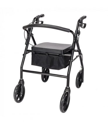 Steel Walker with Wheels Black