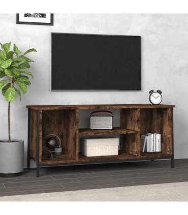 vidaXL TV Cabinet Smoked Oak 102x35x45 cm Engineered Wood — V0672038063