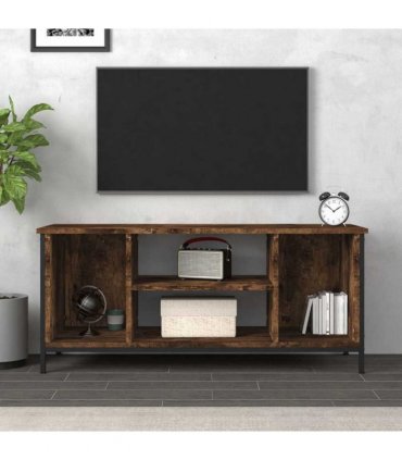 vidaXL TV Cabinet Smoked Oak 102x35x45 cm Engineered Wood — V0672038063