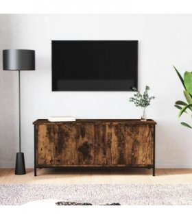 vidaXL TV Cabinet with Doors Smoked Oak 102x35x45 cm Engineered Wood