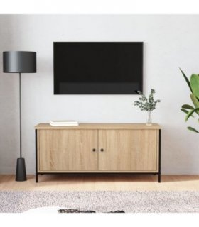 vidaXL TV Cabinet with Doors Sonoma Oak 102x35x45 cm Engineered Wood