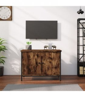 vidaXL TV Cabinet with Doors Smoked Oak 60x35x45 cm Engineered Wood