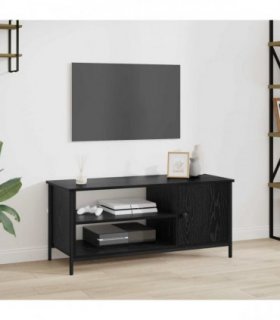 vidaXL TV Cabinet Black Oak 100 x 40 x 45 cm Engineered Wood