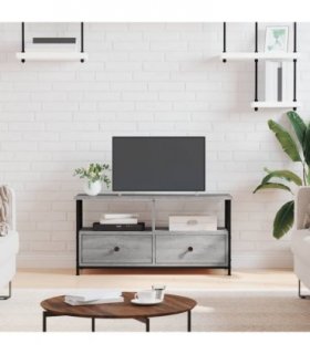 vidaXL TV Cabinet Grey Sonoma 90x33x45 cm Engineered Wood&Iron