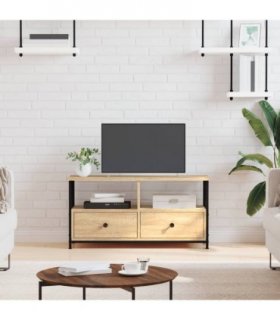 vidaXL TV Cabinet Sonoma Oak 90x33x45 cm Engineered Wood&Iron