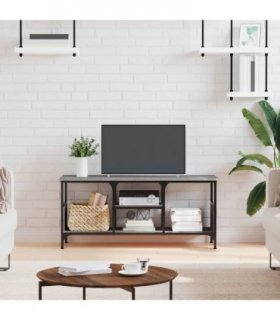 vidaXL TV Cabinet Grey Sonoma 100x35x45 cm Engineered Wood&Iron