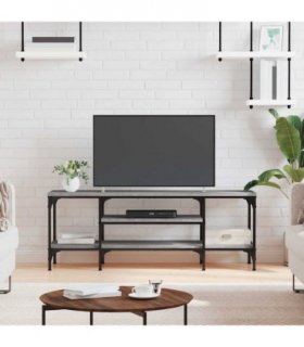 vidaXL TV Cabinet Grey Sonoma 121x35x45 cm Engineered Wood&Iron