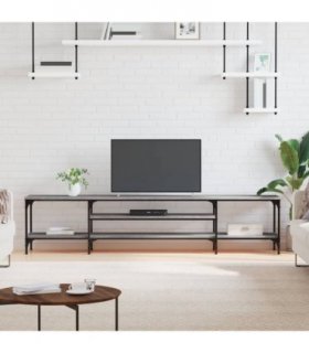 vidaXL TV Cabinet Grey Sonoma 201x35x45 cm Engineered Wood&Iron