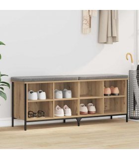 vidaXL Shoe Cabinet with Shelf Artisan Oak 131 x 35 x 50 cm