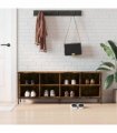 vidaXL Shoe Cabinet Smoked Oak 131x35x50 cm Engineered Wood — Size: 131 x 35 x 50 cm