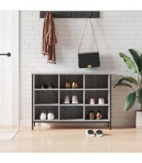 vidaXL Shoe Cabinet Grey Sonoma 100x35x70 cm Engineered Wood — Size: 100 x 35 x 70 cm