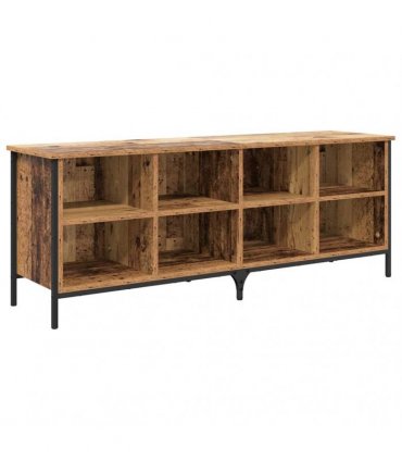 vidaXL Shoe Cabinet Old Wood 131 x 35 x 50 cm Engineered Wood and Iron