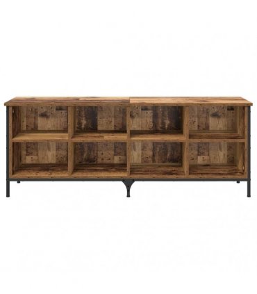vidaXL Shoe Cabinet Old Wood 131 x 35 x 50 cm Engineered Wood and Iron