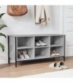 vidaXL Shoe Cabinet Grey Sonoma 100x35x50 cm Engineered Wood — Size: 100 x 35 x 50 cm
