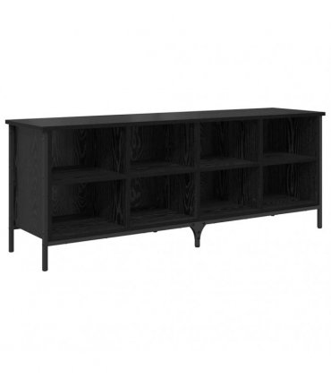 vidaXL Shoe Cabinet with Shelf with Storage Black Oak 131 x 35 x 50 cm
