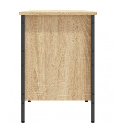 vidaXL Shoe Cabinet Sonoma Oak 131x35x50 cm Engineered Wood — Size: 131 x 35 x 50 cm