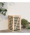 vidaXL Wheelie Bin Storage 84x90x128.5 cm Solid Wood Pine — Colour: natural pine, Size: 84 x 90 x 128.5 cm