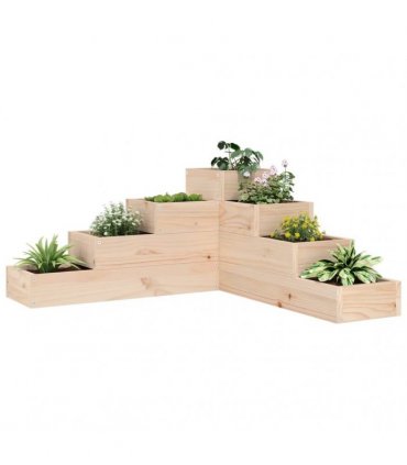 vidaXL Garden Planter 4-Tier 80.5x79x36 cm Solid Wood Pine — Colour: natural pine, Size: 80.5 x 79 x 36 cm