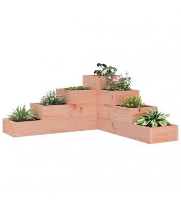 vidaXL Garden Planter 4-Tier 80.5x79x36 cm Solid Wood Douglas — Colour: natural douglas, Size: 80.5 x 79 x 36 cm