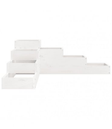 vidaXL Garden Planter 4-Tier 106x104.5x36 cm White Solid Wood Pine — Colour: white pine, Size: 106 x 104.5 x 36 cm