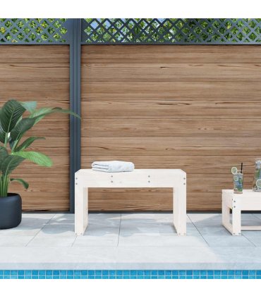 vidaXL Garden Bench | White | Solid Pine Wood | 2-Seater | Durable — Colour: white pine, Size: 80 x 38 x 45 cm