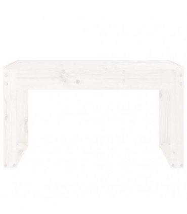 vidaXL Garden Bench | White | Solid Pine Wood | 2-Seater | Durable — Colour: white pine, Size: 80 x 38 x 45 cm