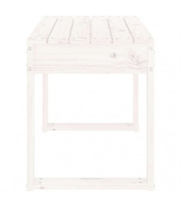 vidaXL Garden Bench | White | Solid Pine Wood | 2-Seater | Durable — Colour: white pine, Size: 80 x 38 x 45 cm