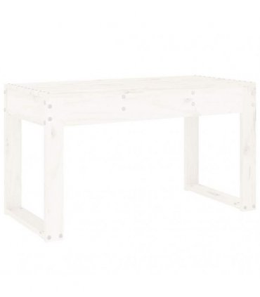 vidaXL Garden Bench | White | Solid Pine Wood | 2-Seater | Durable — Colour: white pine, Size: 80 x 38 x 45 cm