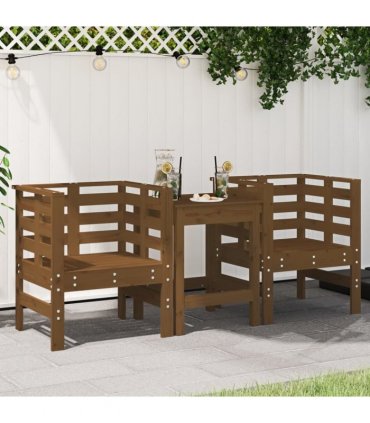 vidaXL Garden Chairs 2 pcs Honey Brown 61.5x53x71 cm Solid Wood Pine — Colour: honey brown pine