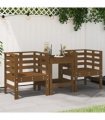 vidaXL Garden Chairs 2 pcs Honey Brown 61.5x53x71 cm Solid Wood Pine — Colour: honey brown pine